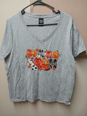 Hanes Gray 'Be kind Bruh' Graphic V-Neck Tee